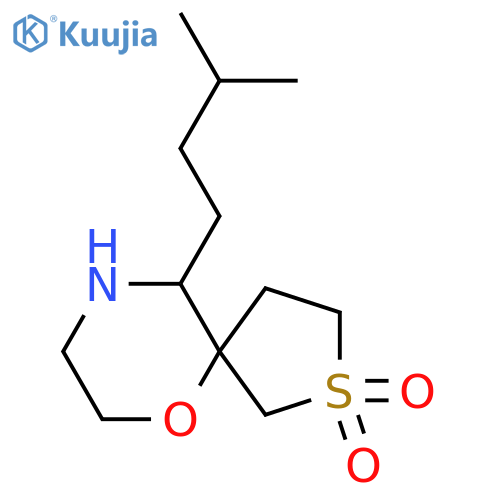 10-(3-methylbutyl)-6-oxa-2lambda6-thia-9-azaspiro4.5decane-2,2-dione structure