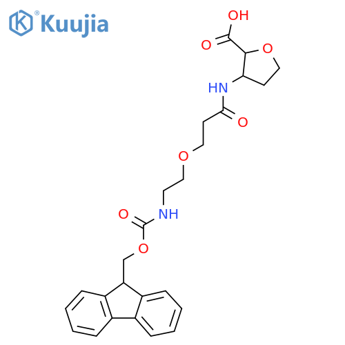 3-{3-2-({(9H-fluoren-9-yl)methoxycarbonyl}amino)ethoxypropanamido}oxolane-2-carboxylic acid structure