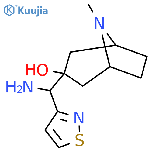 3-amino(1,2-thiazol-3-yl)methyl-8-methyl-8-azabicyclo3.2.1octan-3-ol structure