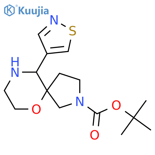 tert-butyl 10-(1,2-thiazol-4-yl)-6-oxa-2,9-diazaspiro4.5decane-2-carboxylate structure