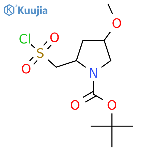 tert-butyl 2-(chlorosulfonyl)methyl-4-methoxypyrrolidine-1-carboxylate structure