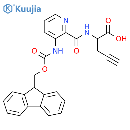 2-{3-({(9H-fluoren-9-yl)methoxycarbonyl}amino)pyridin-2-ylformamido}pent-4-ynoic acid structure