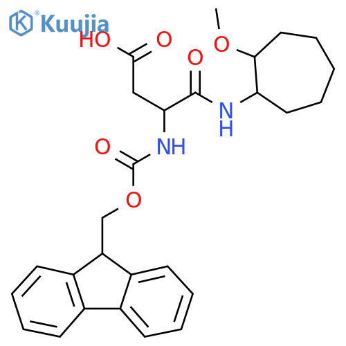 3-({(9H-fluoren-9-yl)methoxycarbonyl}amino)-3-(2-methoxycycloheptyl)carbamoylpropanoic acid structure