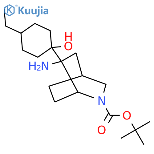 tert-butyl 6-amino-6-(4-ethyl-1-hydroxycyclohexyl)-2-azabicyclo2.2.2octane-2-carboxylate structure