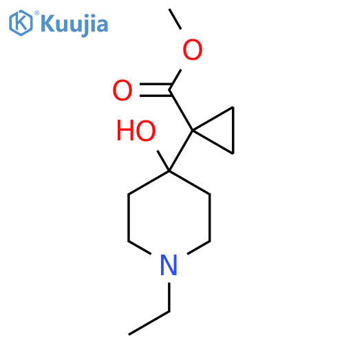 methyl 1-(1-ethyl-4-hydroxypiperidin-4-yl)cyclopropane-1-carboxylate structure