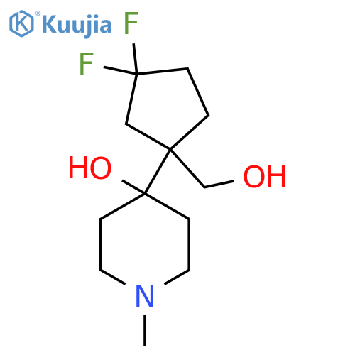 4-3,3-difluoro-1-(hydroxymethyl)cyclopentyl-1-methylpiperidin-4-ol structure