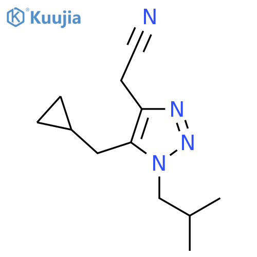 2-5-(cyclopropylmethyl)-1-(2-methylpropyl)-1H-1,2,3-triazol-4-ylacetonitrile structure
