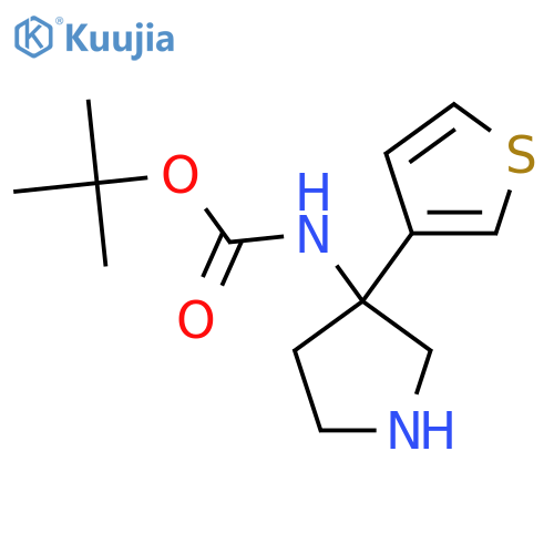 tert-butyl N-3-(thiophen-3-yl)pyrrolidin-3-ylcarbamate structure