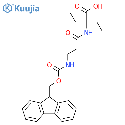 2-ethyl-2-3-({(9H-fluoren-9-yl)methoxycarbonyl}amino)propanamidobutanoic acid structure
