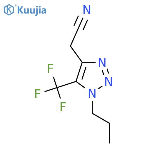 2-1-propyl-5-(trifluoromethyl)-1H-1,2,3-triazol-4-ylacetonitrile structure