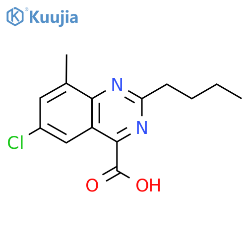 2-butyl-6-chloro-8-methylquinazoline-4-carboxylic acid structure