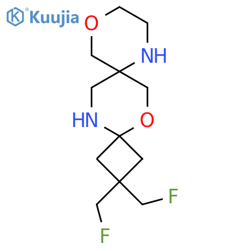 2,2-bis(fluoromethyl)-5,11-dioxa-8,14-diazadispiro3.2.5^{7}.2^{4}tetradecane structure