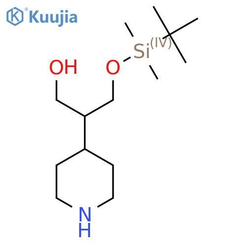 3-(tert-butyldimethylsilyl)oxy-2-(piperidin-4-yl)propan-1-ol structure