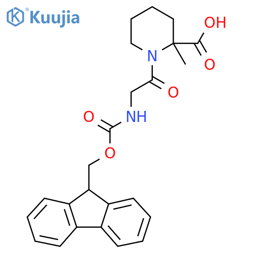 1-2-({(9H-fluoren-9-yl)methoxycarbonyl}amino)acetyl-2-methylpiperidine-2-carboxylic acid structure