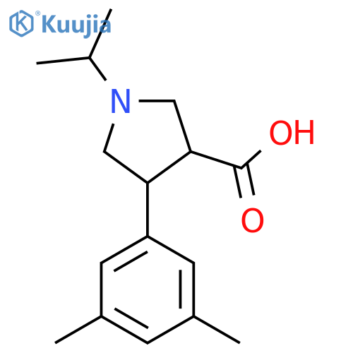 4-(3,5-dimethylphenyl)-1-(propan-2-yl)pyrrolidine-3-carboxylic acid structure