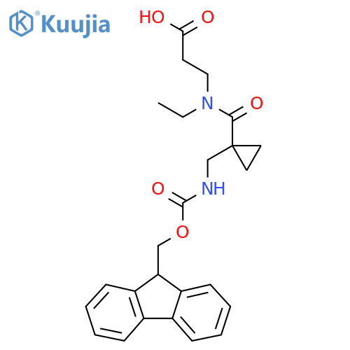 3-(N-ethyl-1-{1-({(9H-fluoren-9-yl)methoxycarbonyl}amino)methylcyclopropyl}formamido)propanoic acid structure