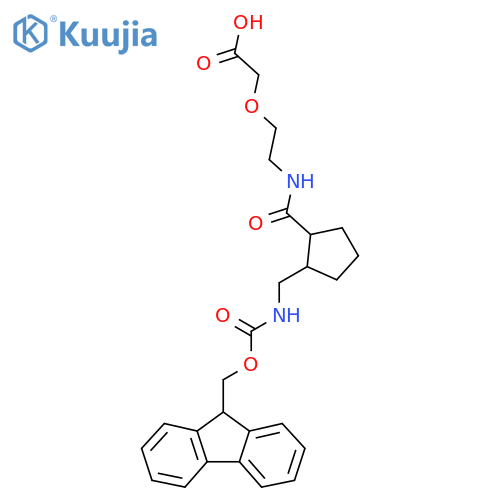 2-2-({2-({(9H-fluoren-9-yl)methoxycarbonyl}amino)methylcyclopentyl}formamido)ethoxyacetic acid structure