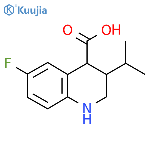 6-fluoro-3-(propan-2-yl)-1,2,3,4-tetrahydroquinoline-4-carboxylic acid structure