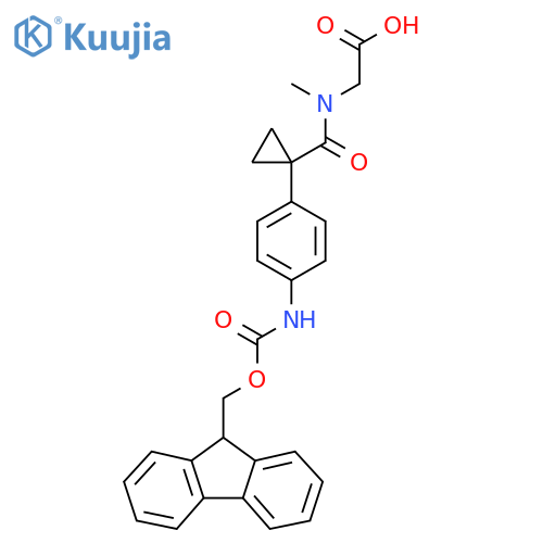 2-(1-{1-4-({(9H-fluoren-9-yl)methoxycarbonyl}amino)phenylcyclopropyl}-N-methylformamido)acetic acid structure