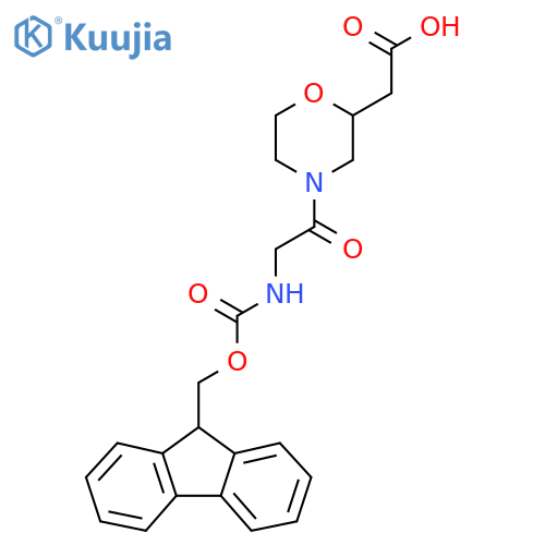 2-{4-2-({(9H-fluoren-9-yl)methoxycarbonyl}amino)acetylmorpholin-2-yl}acetic acid structure