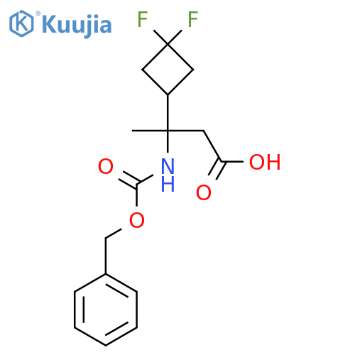 3-{(benzyloxy)carbonylamino}-3-(3,3-difluorocyclobutyl)butanoic acid structure