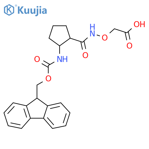 2-({2-({(9H-fluoren-9-yl)methoxycarbonyl}amino)cyclopentylformamido}oxy)acetic acid structure