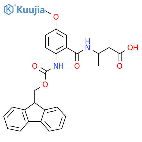 3-{2-({(9H-fluoren-9-yl)methoxycarbonyl}amino)-5-methoxyphenylformamido}butanoic acid structure