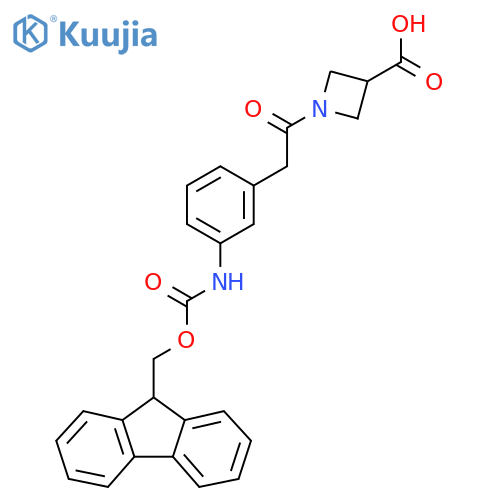 1-{2-3-({(9H-fluoren-9-yl)methoxycarbonyl}amino)phenylacetyl}azetidine-3-carboxylic acid structure