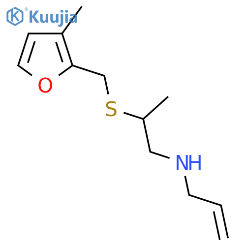(2-{(3-methylfuran-2-yl)methylsulfanyl}propyl)(prop-2-en-1-yl)amine structure