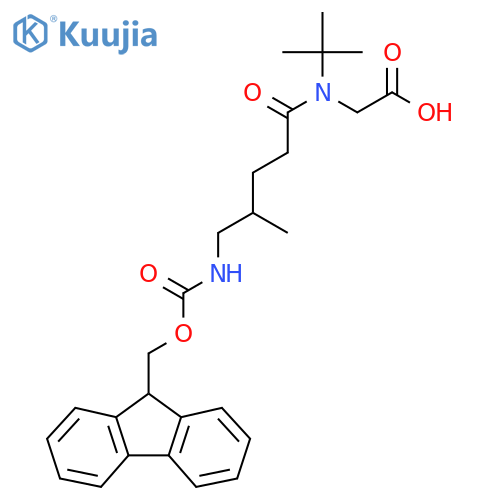 2-N-tert-butyl-5-({(9H-fluoren-9-yl)methoxycarbonyl}amino)-4-methylpentanamidoacetic acid structure