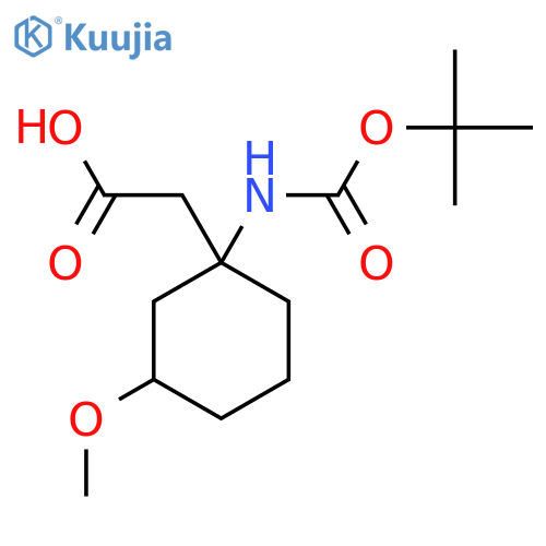 2-(1-{(tert-butoxy)carbonylamino}-3-methoxycyclohexyl)acetic acid structure