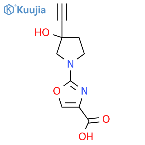 2-(3-ethynyl-3-hydroxypyrrolidin-1-yl)-1,3-oxazole-4-carboxylic acid structure