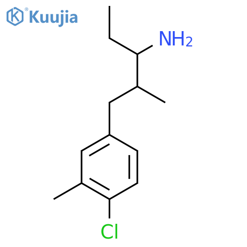 1-(4-chloro-3-methylphenyl)-2-methylpentan-3-amine structure