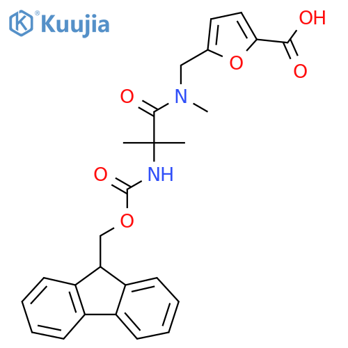 5-{2-({(9H-fluoren-9-yl)methoxycarbonyl}amino)-N,2-dimethylpropanamidomethyl}furan-2-carboxylic acid structure