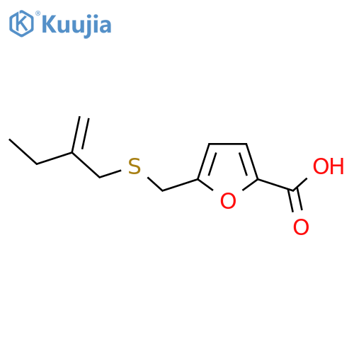 5-{(2-methylidenebutyl)sulfanylmethyl}furan-2-carboxylic acid structure