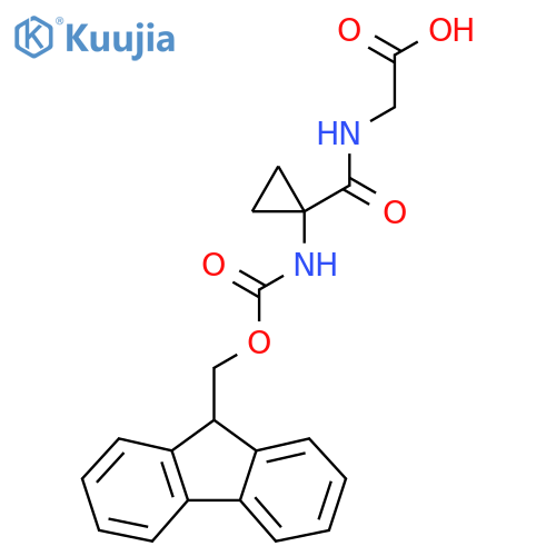 2-{1-({(9H-fluoren-9-yl)methoxycarbonyl}amino)cyclopropylformamido}acetic acid structure