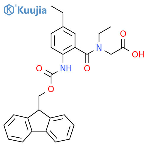 2-{N-ethyl-1-5-ethyl-2-({(9H-fluoren-9-yl)methoxycarbonyl}amino)phenylformamido}acetic acid structure