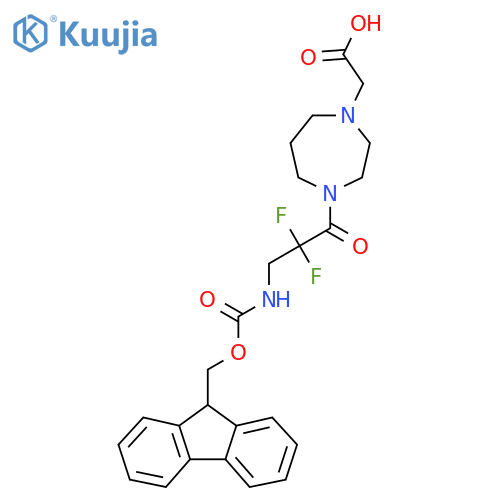 2-{4-3-({(9H-fluoren-9-yl)methoxycarbonyl}amino)-2,2-difluoropropanoyl-1,4-diazepan-1-yl}acetic acid structure
