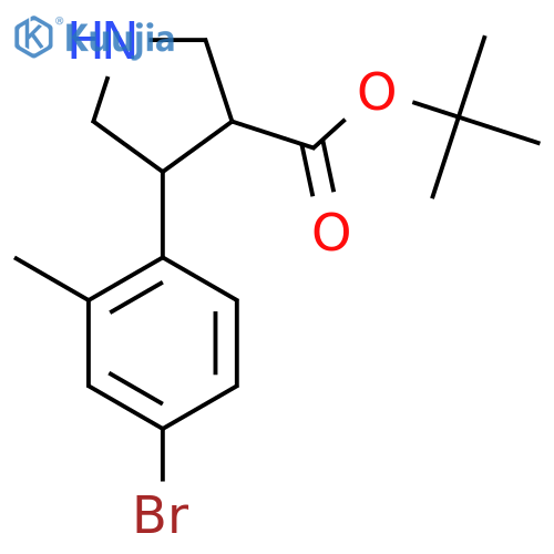 tert-butyl 4-(4-bromo-2-methylphenyl)pyrrolidine-3-carboxylate structure