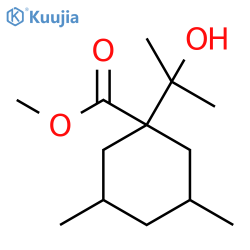 methyl 1-(2-hydroxypropan-2-yl)-3,5-dimethylcyclohexane-1-carboxylate structure