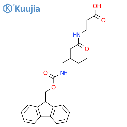 3-{3-({(9H-fluoren-9-yl)methoxycarbonyl}amino)methylpentanamido}propanoic acid structure
