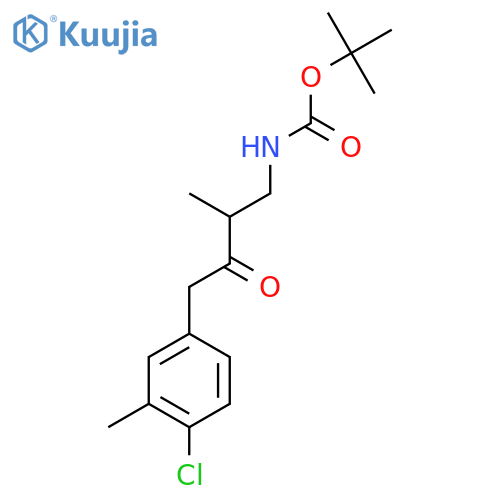 tert-butyl N-4-(4-chloro-3-methylphenyl)-2-methyl-3-oxobutylcarbamate structure