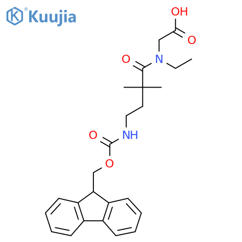 2-N-ethyl-4-({(9H-fluoren-9-yl)methoxycarbonyl}amino)-2,2-dimethylbutanamidoacetic acid structure