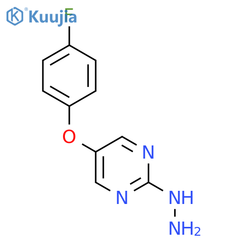 5-(4-fluorophenoxy)-2-hydrazinylpyrimidine structure