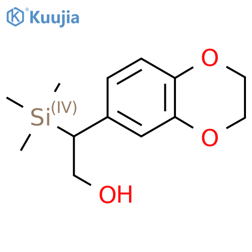 2-(2,3-dihydro-1,4-benzodioxin-6-yl)-2-(trimethylsilyl)ethan-1-ol structure