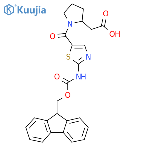 2-{1-2-({(9H-fluoren-9-yl)methoxycarbonyl}amino)-1,3-thiazole-5-carbonylpyrrolidin-2-yl}acetic acid structure