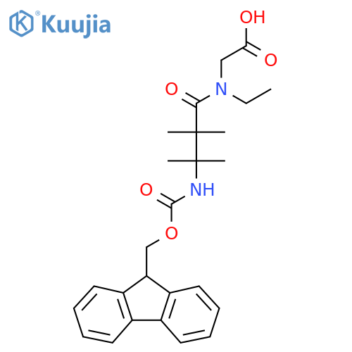 2-N-ethyl-3-({(9H-fluoren-9-yl)methoxycarbonyl}amino)-2,2,3-trimethylbutanamidoacetic acid structure