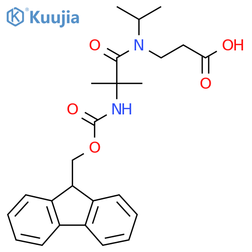 3-2-({(9H-fluoren-9-yl)methoxycarbonyl}amino)-2-methyl-N-(propan-2-yl)propanamidopropanoic acid structure