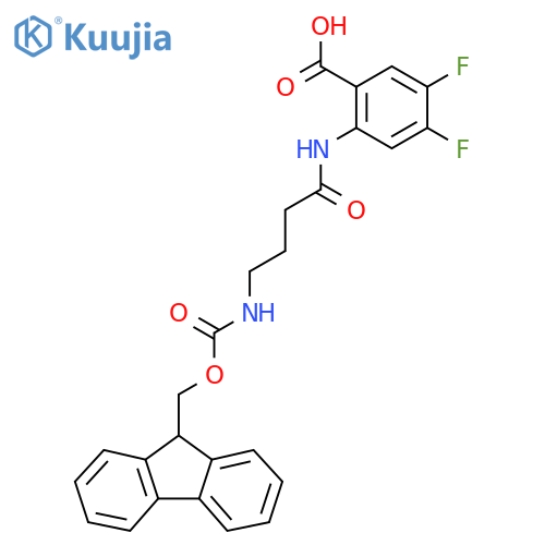 2-4-({(9H-fluoren-9-yl)methoxycarbonyl}amino)butanamido-4,5-difluorobenzoic acid structure