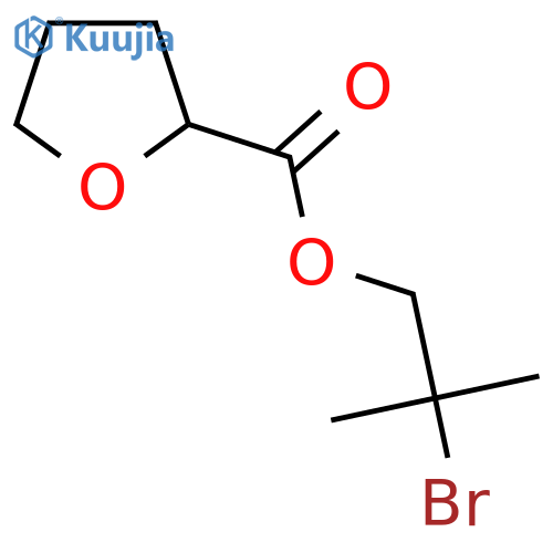 2-bromo-2-methylpropyl oxolane-2-carboxylate structure